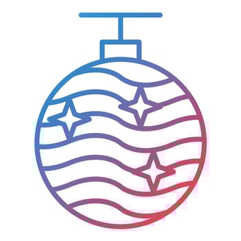 Disco Ball Line Gradient Icon vector