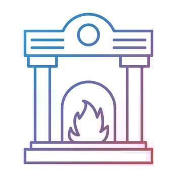 Fireplace Line Gradient Icon vector
