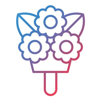 Flower Bouquet Line Gradient Icon vector