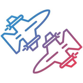 Flight Directions Line Gradient Icon vector
