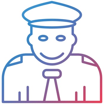 Pilot Line Gradient Icon vector
