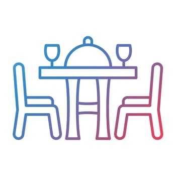 Dining Table Line Gradient Icon vector