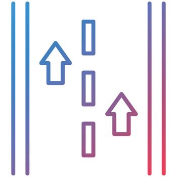 Runway Line Gradient Icon vector