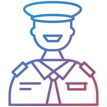 Captain Line Gradient Icon vector