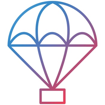 Parachute Line Gradient Icon vector