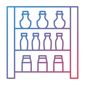 Shelves Line Gradient Icon vector