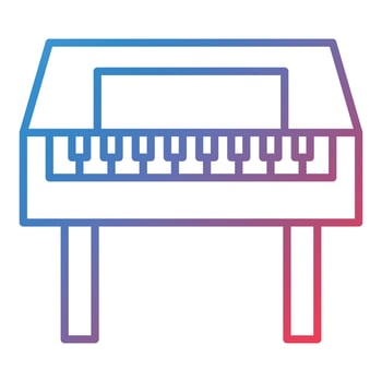 Wooden Piano Line Gradient Icon vector