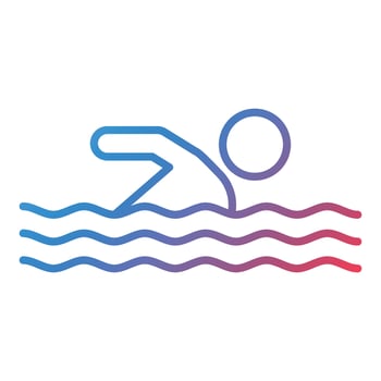 Swimming Line Gradient Icon vector