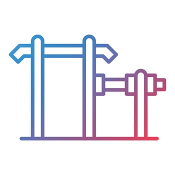 Gym Hand Bar Line Gradient Icon vector