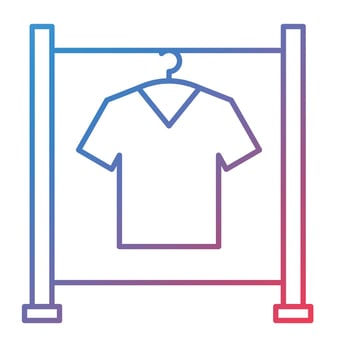 Clothes Rack Line Gradient Icon vector