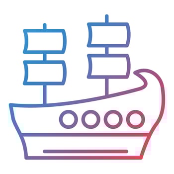 Galleon Line Gradient Icon vector