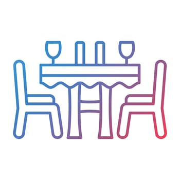 Dinner Table Line Gradient Icon vector