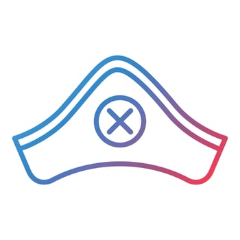 Pirate Cap Line Gradient Icon vector