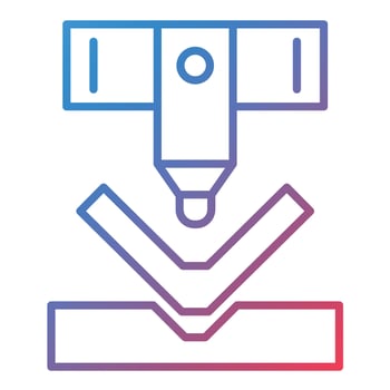Bending Machine Line Gradient Icon vector