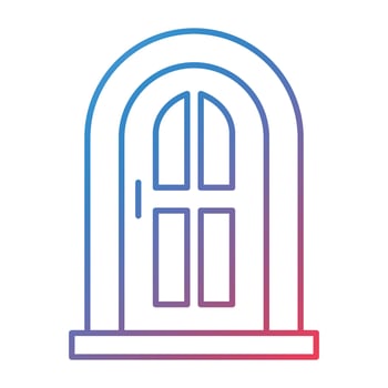 Door Line Gradient Icon vector