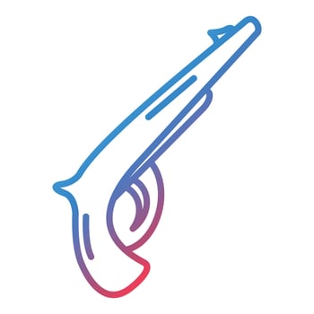 Pirate Gun Line Gradient Icon vector