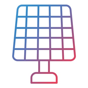 Solar Panel Line Gradient Icon vector