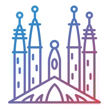 Sagrada Familia Line Gradient Icon vector