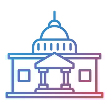 Capitol Line Gradient Icon vector