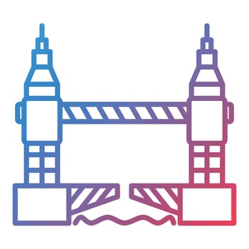 Tower Bridge Line Gradient Icon vector