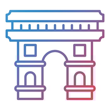 Arc De Triomphe Line Gradient Icon vector