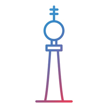 Fernsehturm Berlin Line Gradient Icon vector