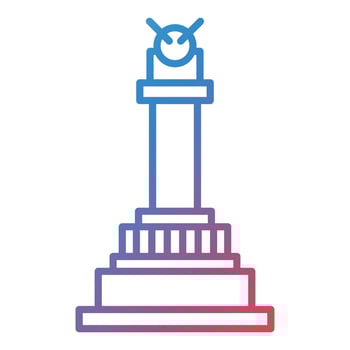 Victory Column Line Gradient Icon vector