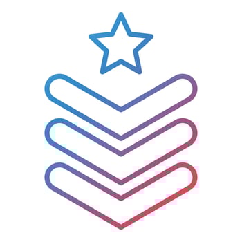 Army Chevron Line Gradient Icon vector