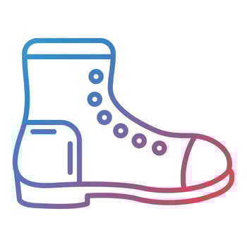 Army Boots Line Gradient Icon vector