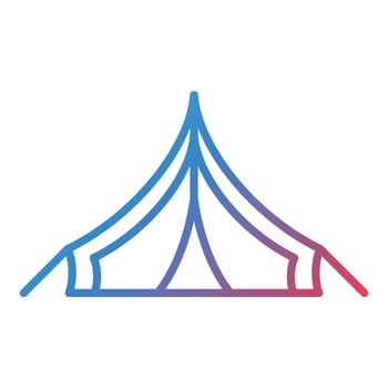 Army Tent Line Gradient Icon vector