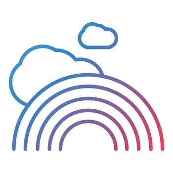Rainbow Line Gradient Icon vector