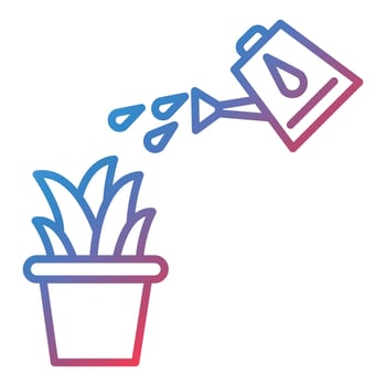 Watering Plants Line Gradient Icon vector