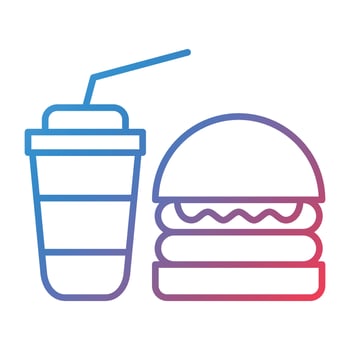 Meal Line Gradient Icon vector