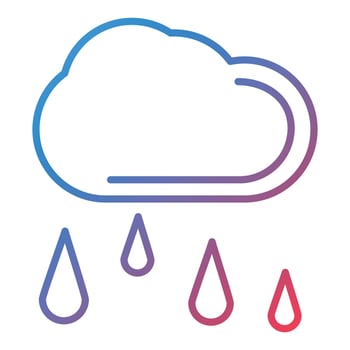 Rainy Clouds Line Gradient Icon vector