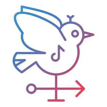 Weathercock Line Gradient Icon vector