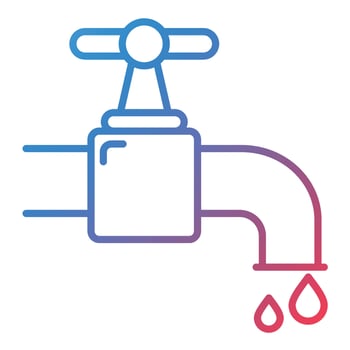 Water Tap Line Gradient Icon vector