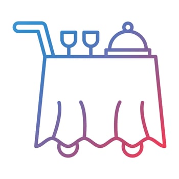 Room Service Line Gradient Icon vector