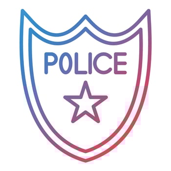 Police Badge Line Gradient Icon vector