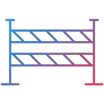 Police Barrier Line Gradient Icon vector