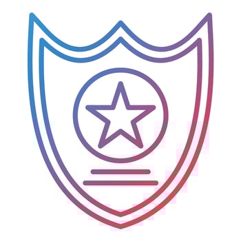 Sheriff Badge Line Gradient Icon vector