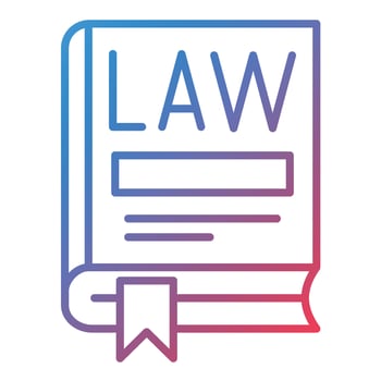 Law Book Line Gradient Icon vector