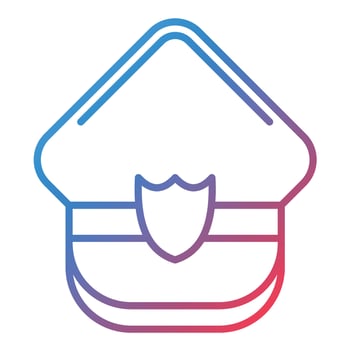 Police Hat Line Gradient Icon vector