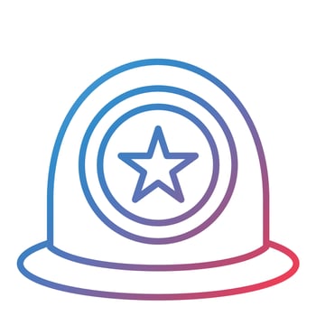 Police Helmet Line Gradient Icon vector