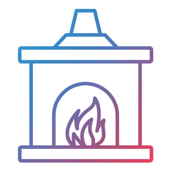 Fireplace Line Gradient Icon vector