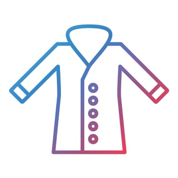 Winter Long Coat Line Gradient Icon vector