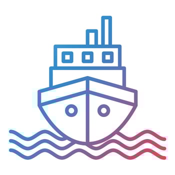 Boat Line Gradient Icon vector