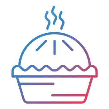 Pie Line Gradient Icon vector