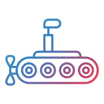 Submarine Line Gradient Icon vector