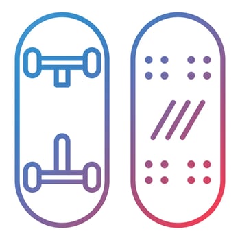 Skateboard Line Gradient Icon vector