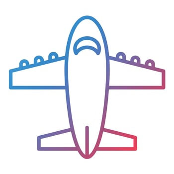 Aircraft Line Gradient Icon vector